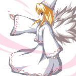  1girl blonde_hair female from_side fukaiton hat lily_white long_sleeves lowres profile sidelocks simple_background skirt solo touhou white_background white_skirt 