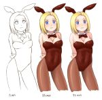  1girl animal_ears bunnysuit multiple_views noise_(tsuzuki) original pantyhose rabbit_ears 
