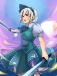  1girl female hitodama katana konpaku_youmu konpaku_youmu_(ghost) mugishima_orie solo sword touhou weapon 