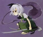 1girl female hitodama katana kazune_(baumkuchen) konpaku_youmu konpaku_youmu_(ghost) solo sword touhou weapon 