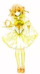  1girl female gradient izayoi_sakuya kanawo monochrome solo touhou yellow 