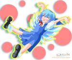  1girl \o/ arms_up cirno female nekoshiro_mikan outstretched_arms smile solo the_embodiment_of_scarlet_devil touhou 