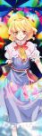  1girl alice_margatroid blonde_hair book capelet dress female hairband headband kaleidoscope orange_eyes short_hair solo touhou 