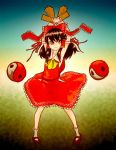  1girl female hakurei_reimu highres imperishable_night solo touhou yin_yang 