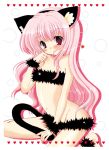  animal_ears ayato_mimi blush cat_ears cat_tail louise_francoise_le_blanc_de_la_valliere pink_hair tail zero_no_tsukaima 