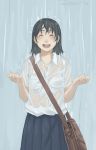  1girl original rain school_uniform serafuku solo takamichi tamaru_tokihiko wet wet_clothes 