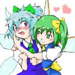  2girls blush bow cirno daiyousei female lowres multiple_girls the_embodiment_of_scarlet_devil touhou 