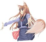  animal_ears brown_hair holo long_hair red_eyes satou_atsuki spice_and_wolf tail wolf_ears 