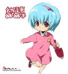  1girl aqua_hair blue_hair child copyright_request dress female hairband oekaki onija_tarou pink_dress short_hair shovel solo violet_eyes worktool 