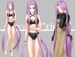  bikini braid breasts cleavage fate/stay_night fate_(series) glasses long_hair purple_hair rider swimsuit very_long_hair 