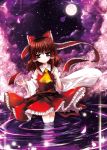  absurdres catbell cherry_blossoms female hakurei_reimu highres japanese_clothes miko moon touhou water 