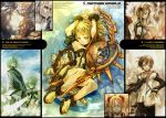  2girls 5boys asai_genji blonde_hair dress multiple_boys multiple_girls original tagme 