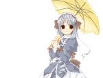  00s aria_(sister_princess) blue_hair frills koshou_shichimi maid parasol sister_princess umbrella 