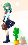  1girl alternate_costume female hisame_genta kochiya_sanae pyonta school_uniform serafuku skirt solo touhou 