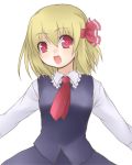  1girl blonde_hair female hair_ribbon jyako lowres necktie outstretched_arms red_eyes ribbon rumia short_hair solo spread_arms the_embodiment_of_scarlet_devil touhou youkai 