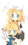  1boy 1girl brother_and_sister instrument kagamine_len kagamine_rin keyboard_(instrument) melodica omiso omiso_(omiso) siblings twins vocaloid 