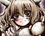  1girl blush close-up face female horns ibuki_suika smile solo touhou uousa-ou 