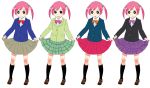  fine_art_parody parody pink_hair rakuraku school_uniform serafuku skirt striped thigh-highs twintails warhol 