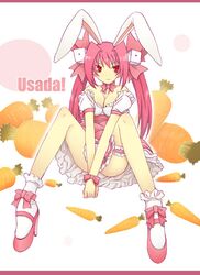  animal_ears bad_id carrot di_gi_charat fujii_toshiaki high_heels mary_janes rabbit_ears shoes sitting usada_hikaru 