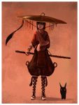  1girl hat katana samurai solo sword weapon 