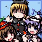  3girls female fukaiton hat lowres lunasa_prismriver lyrica_prismriver merlin_prismriver multiple_girls siblings sisters skirt touhou upper_body 