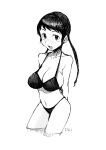  1girl bikini breasts f4u f4u_(naitou2) large_breasts monochrome original solo swimsuit 