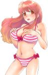  asahina_mikuru bikini blush breast_suppress breasts hati huge_breasts striped suzumiya_haruhi_no_yuuutsu sweat swimsuit 