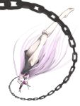  1girl barefoot chains dress fate/stay_night fate_(series) feet long_hair pink_hair rider simple_background solo very_long_hair yama 