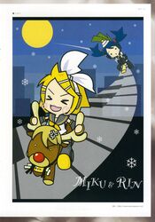  chibi hatsune_miku highres kagamine_rin snow tamago vocaloid 