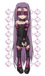  blindfold collar fate/stay_night fate_(series) kikai_(akita_morgue) long_hair purple_hair rider thigh-highs very_long_hair younger zettai_ryouiki 