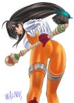  1girl ass bent_over final_fantasy final_fantasy_ix garnet_til_alexandros_xvii latex long_hair low-tied_long_hair pantylines solo thigh_strap tied_hair walnov white_background 