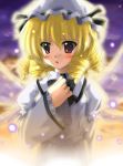  1girl blonde_hair drill_hair eastern_and_little_nature_deity exe_(artist) exe_(xe) female luna_child red_eyes solo touhou wings 