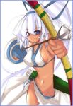  1girl bow_(weapon) majikina_mina samurai_spirits solo weapon white_hair 