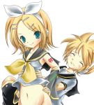  1boy 1girl bottomless brother_and_sister incest kagamine_len kagamine_rin lowres siblings twins vocaloid 