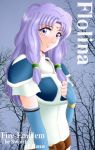  1girl armor belt character_name circlet copyright_name elbow_gloves female fingerless_gloves fire_emblem fire_emblem:_rekka_no_ken florina florina_(fire_emblem) gloves hissaa_(starlight_express) long_hair purple_hair solo starlight_express tree violet_eyes 