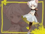  00s 2008 animal_ears dress loo mouse_ears new_year original short_hair thigh-highs wallpaper white_hair 