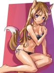  animal_ears bandeau_bikini barefoot bikini fox_ears fox_tail katahira_masashi side-tie_bikini swimsuit tail 