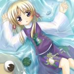  1girl female lying makino_(ukiuo) moriya_suwako solo touhou water wet wet_clothes 