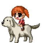  animated animated_gif azumanga_daioh child dog lowres mihama_chiyo pixel_art short_twintails tadakichi-san twintails 