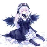  00s bad_id dress gothic_lolita icc lolita_fashion pink_hair ribbon rozen_maiden suigintou violet_eyes wings 