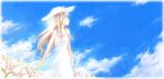  blonde_hair clouds dress flower hat ritsuki sky sundress 