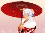  1girl animal_ears furisode japanese_clothes kimono kiriman_(souldeep) mouse_ears new_year oriental_umbrella solo umbrella 