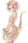  animal_ears blonde_hair cat_ears cat_tail dress ichi lowres pocchin tail yellow_eyes 