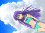  bikini purple_hair sky swimsuit violet_eyes zenkou 