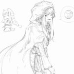  animal_ears apple food fruit holo lowres monochrome sketch spice_and_wolf tail wolf_ears wolf_tail 