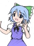  1girl bow cirno female lowres meme promotions shoot_the_bullet solo touhou 