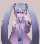  chan_co detached_sleeves hatsune_miku long_hair necktie red_eyes twintails very_long_hair vocaloid 