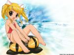  1girl animal_ears bikini blonde_hair feet pita_ten sakai_kyuuta solo swimsuit uematsu_koboshi wallpaper 