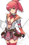  1girl breasts capcom cleavage hermitaur_(armor) monster_hunter plesioth plesioth_(armor) pteruges redhead skirt solo thigh-highs waku zettai_ryouiki 