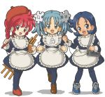  3girls :d aliasing apron art_brush bangs beret blue_dress blue_eyes blue_hair blue_legwear blush braid child clenched_hand commons commons-tan cross-laced_footwear dress easel flat_chest flipped_hair freckles frilled_apron frills hair_ornament happy hat head_tilt holding kasuga39 leg_lift lineup loafers long_hair long_sleeves looking_at_viewer maid maid_apron matching_hair/eyes microphone multiple_girls oekaki open_mouth os-tan paintbrush pantyhose parted_bangs pigeon-toed quote-tan quote_(wiki) red_eyes redhead shadow shoes short_dress short_hair short_twintails simple_background sleeve_cuffs smile sneakers standing strap twintails waist_apron white_background wikipe-tan wikipedia 